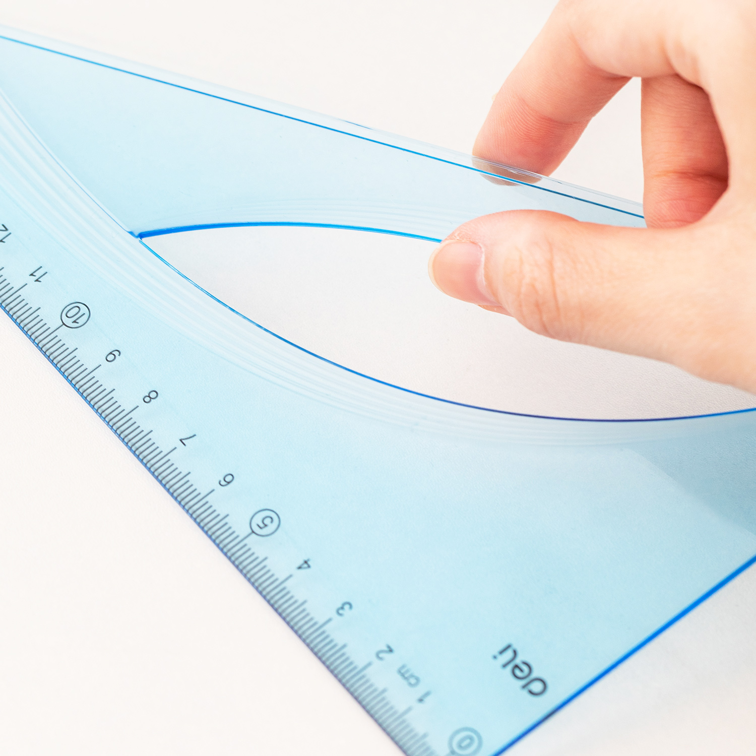 deli EH14 Set Square, 45° 21cm, Blue - Image 3