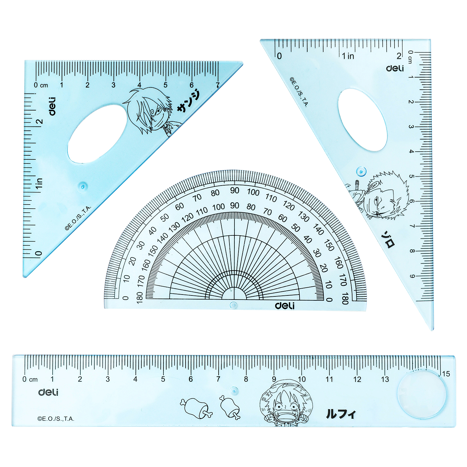 deli EH17 Drafting Set, Red, Blue - Style 1 - Image 3
