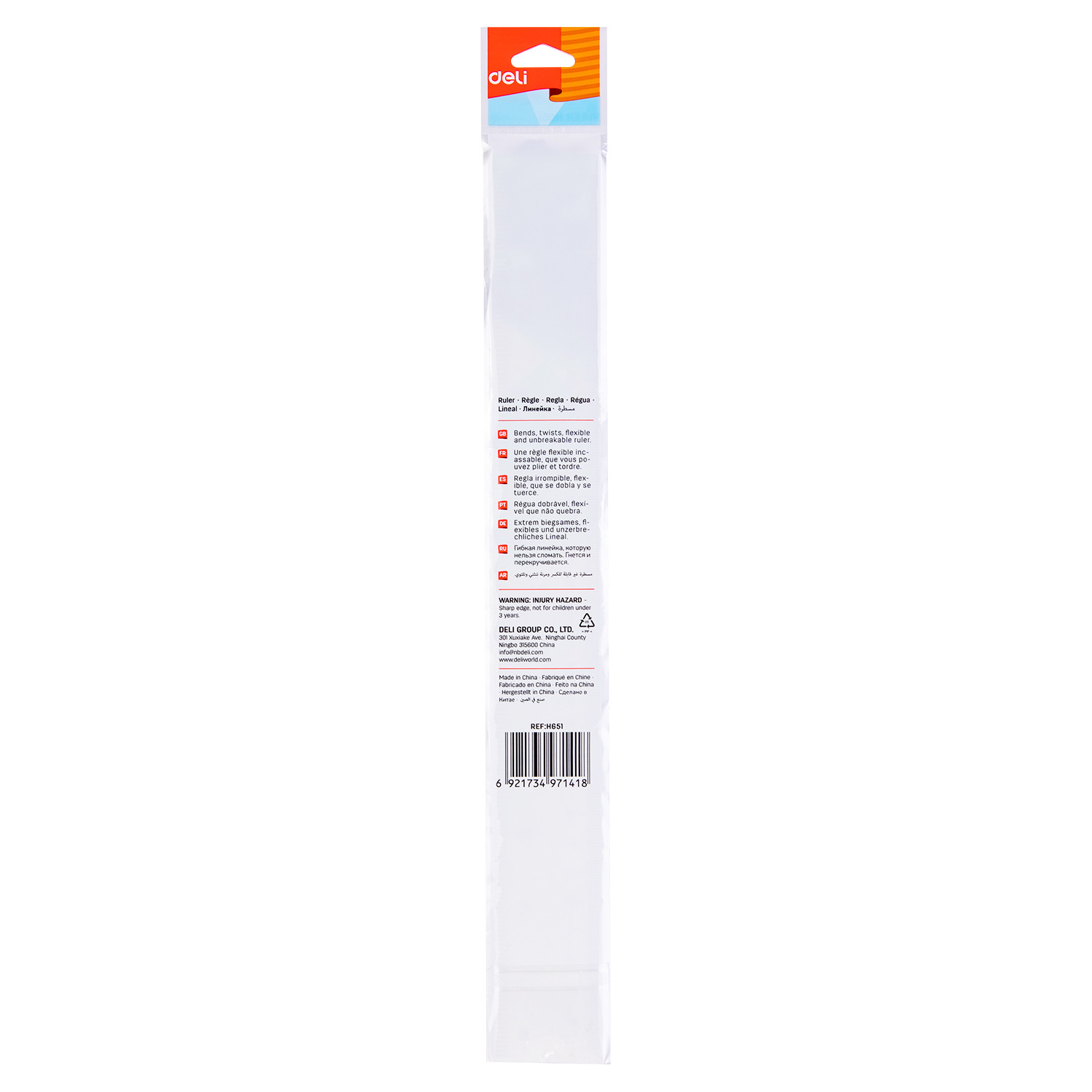 deli EH651 Ruler, 30 cm, 12 inch, Assorted Colors - Image 3