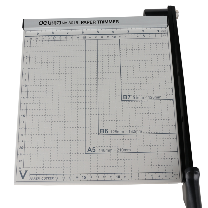 deli 8015 Paper Trimmer, 250x250mm(10”x10”), White Ash - Image 3