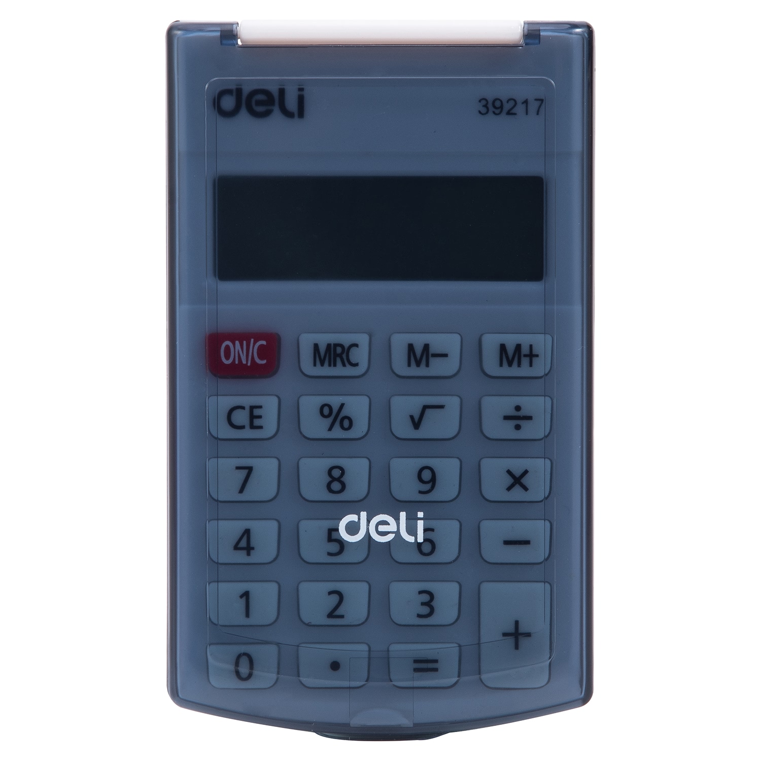 deli E39217 Portable Calculator, Plastic-8 digits,h/cover, Black - Image 3