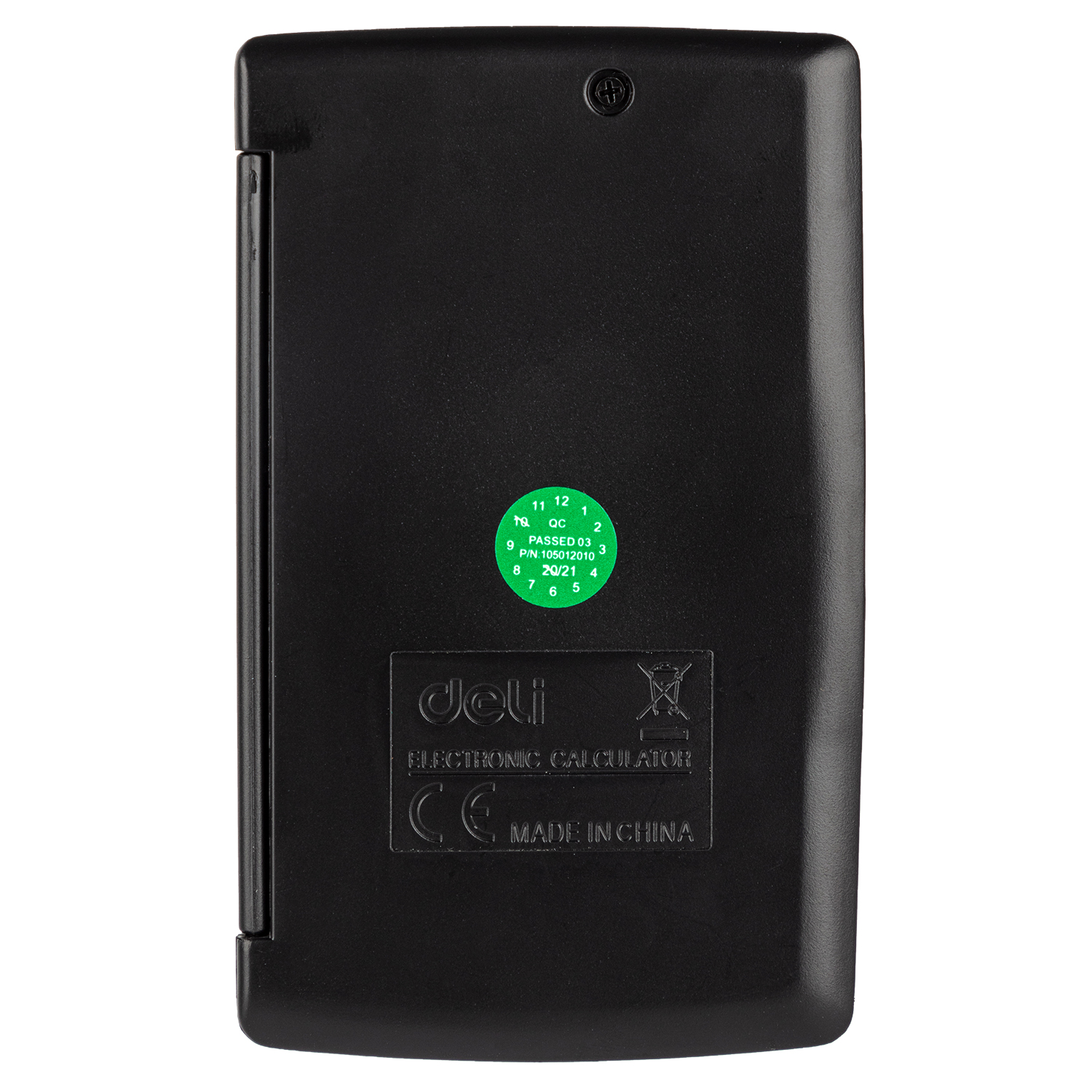 deli E39219 Portable Calculator, Plastic-8 digits,h/cover, Black - Image 3