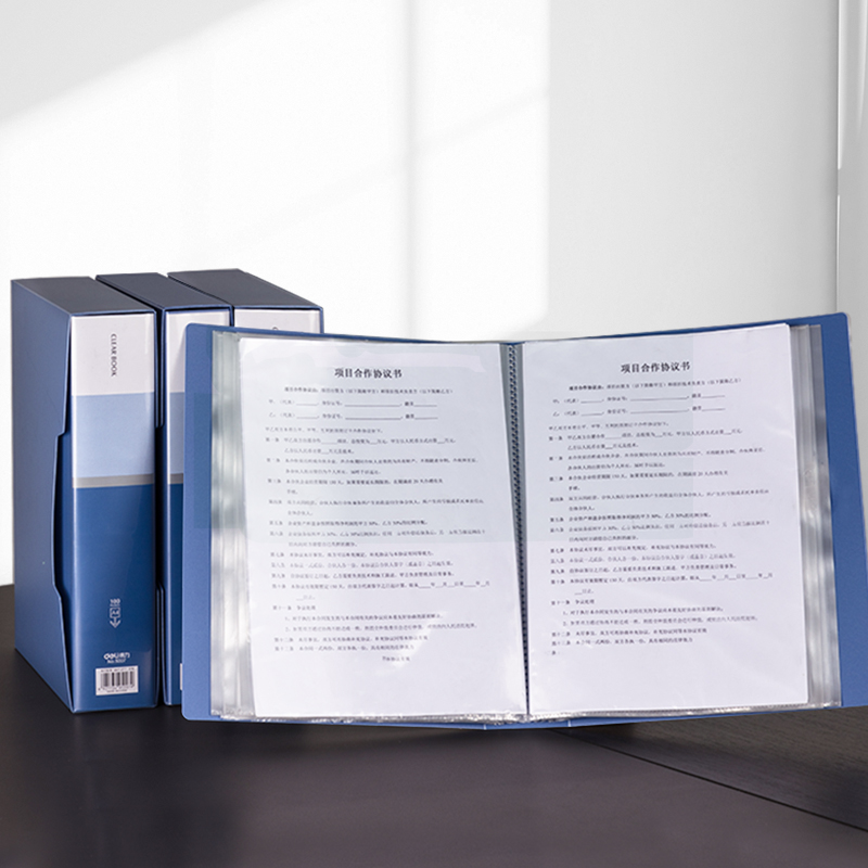 deli 5007 Display Book, A4-100P, Blue - Image 3
