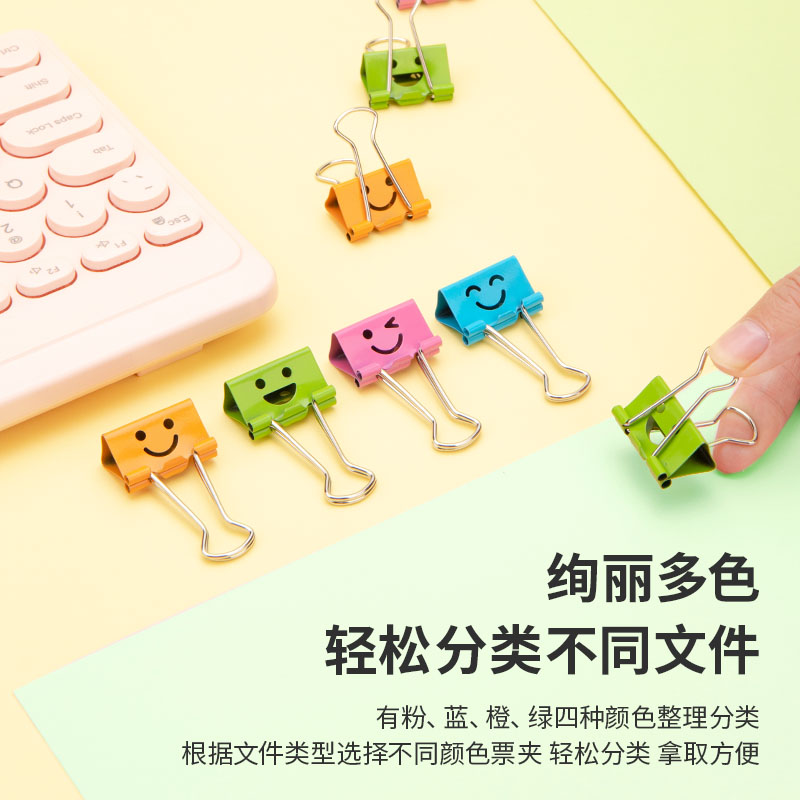 deli 8487 Effortless Binder Clip, 19mm, Assorted Colors - Image 3