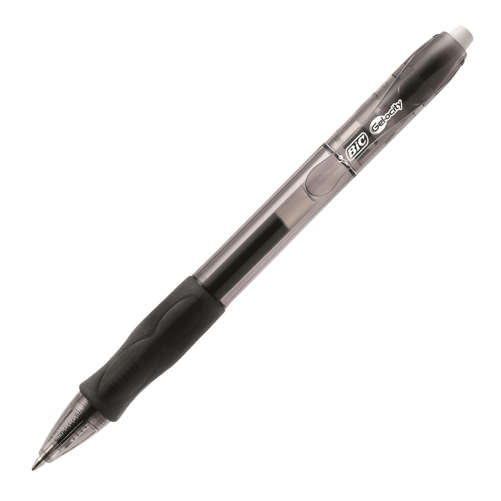 BIC Gelocity Gel Ink Pen 0.7 mm, Black, Retractable