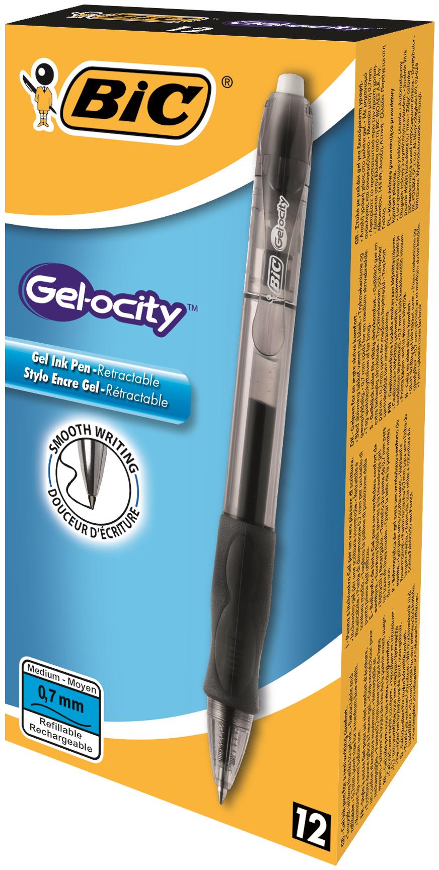 BIC Gelocity Gel Ink Pen 0.7 mm, Black, Retractable - Image 4