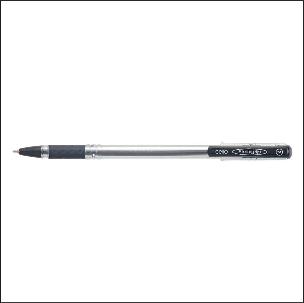 Cello Finegrip Ball Point Pen, Fine Writing 0.7 mm, Black - Image 2