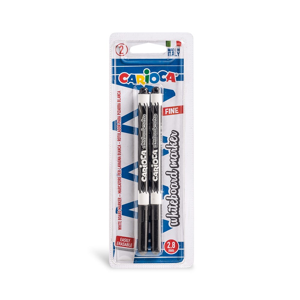 Carioca White Board Marker Finetip 2 Pieces Black