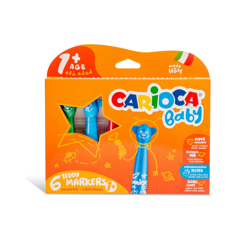 Carioca Baby Teddy Marker for 1 Plus Years 6 Pieces in a Pack
