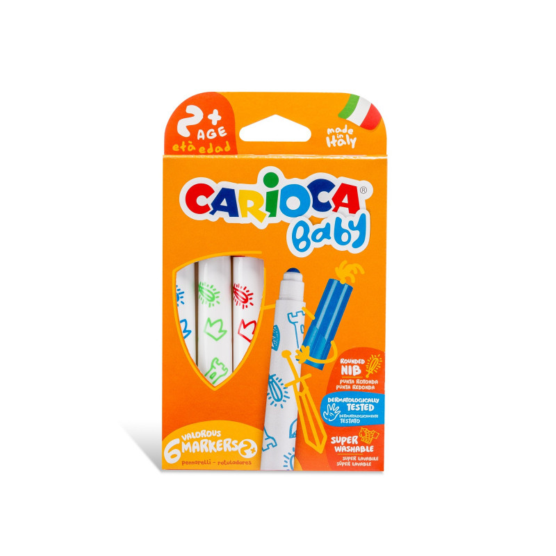 Carioca Baby Marker for 2 Plus Years 6 Pieces in a Pack