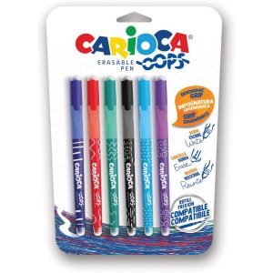 Carioca Oops Erasable Pen Blister 6pcs Assorted