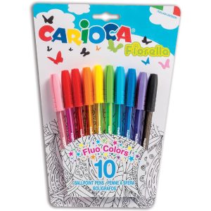 Carioca Fiorella Ball Pen Blister 10pcs