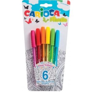 Carioca Fiorella Ball Pen Blister 6pcs