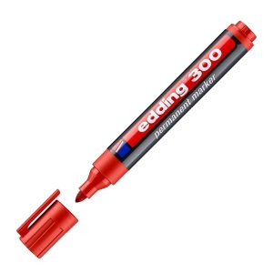 edding E-300 Permanent Marker, Red, Bullet Nib