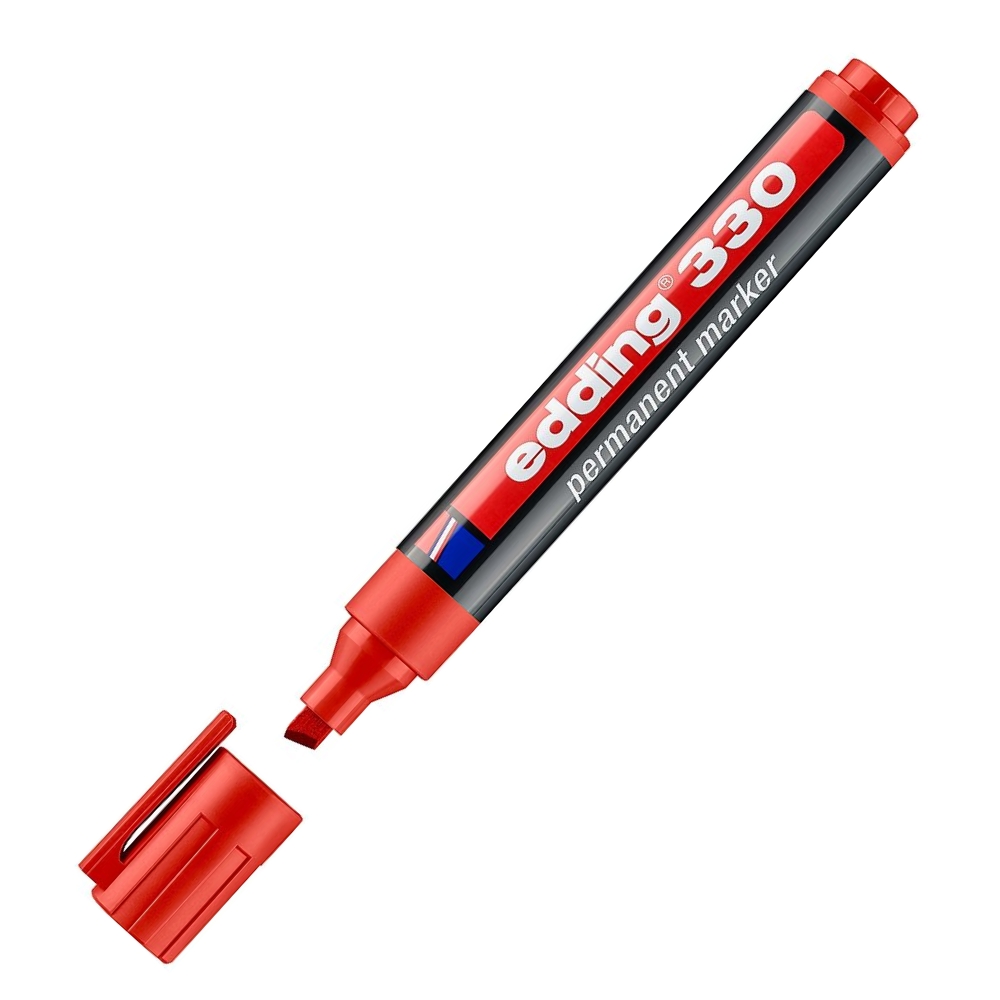 edding E-330 Permanent Marker, Red, Chisel Nib