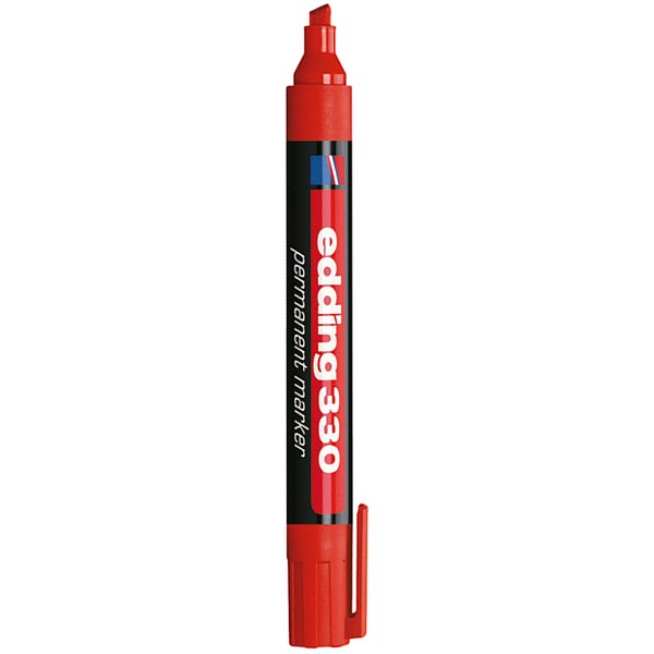 edding E-330 Permanent Marker, Red, Chisel Nib - Image 2
