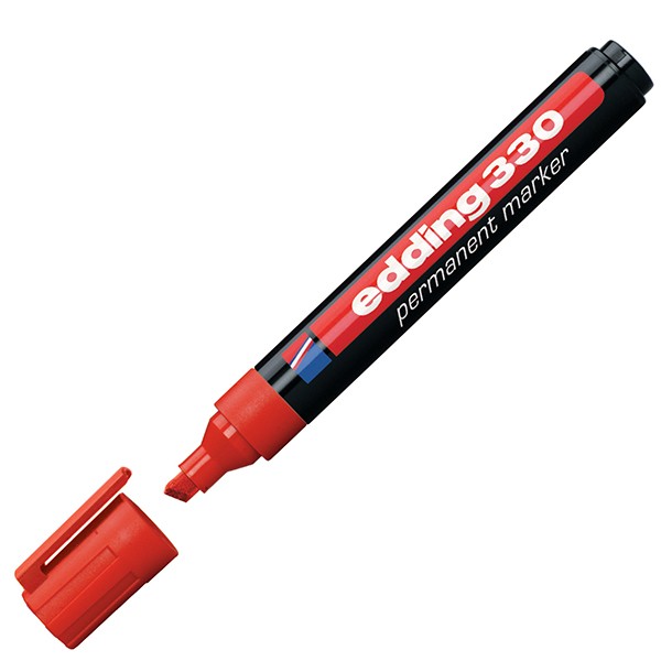 edding E-330 Permanent Marker, Red, Chisel Nib - Image 3
