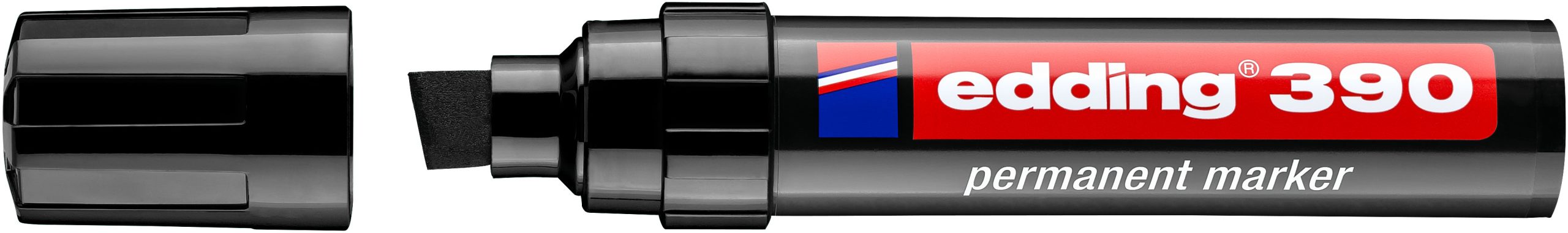 edding E-390 Permanent Marker, Black Chisel Nib - Image 2