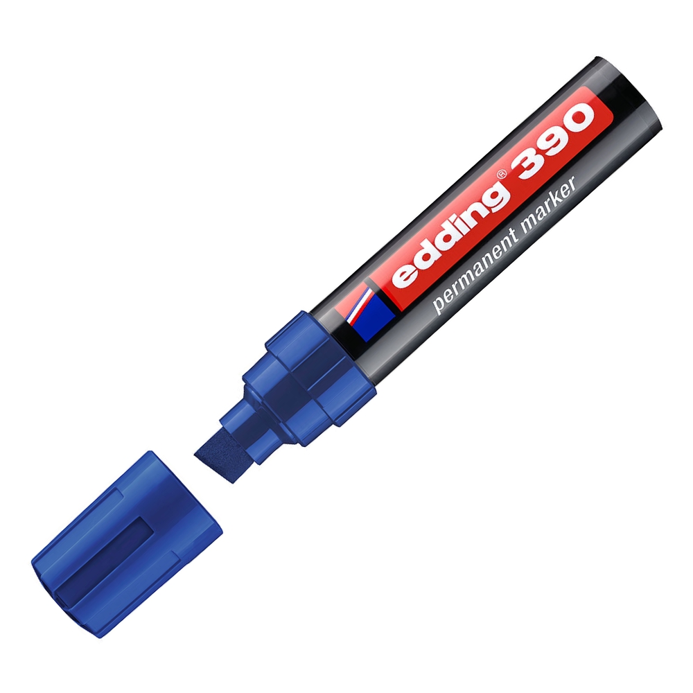 edding E-390 Permanent Marker Blue Chisel Nib