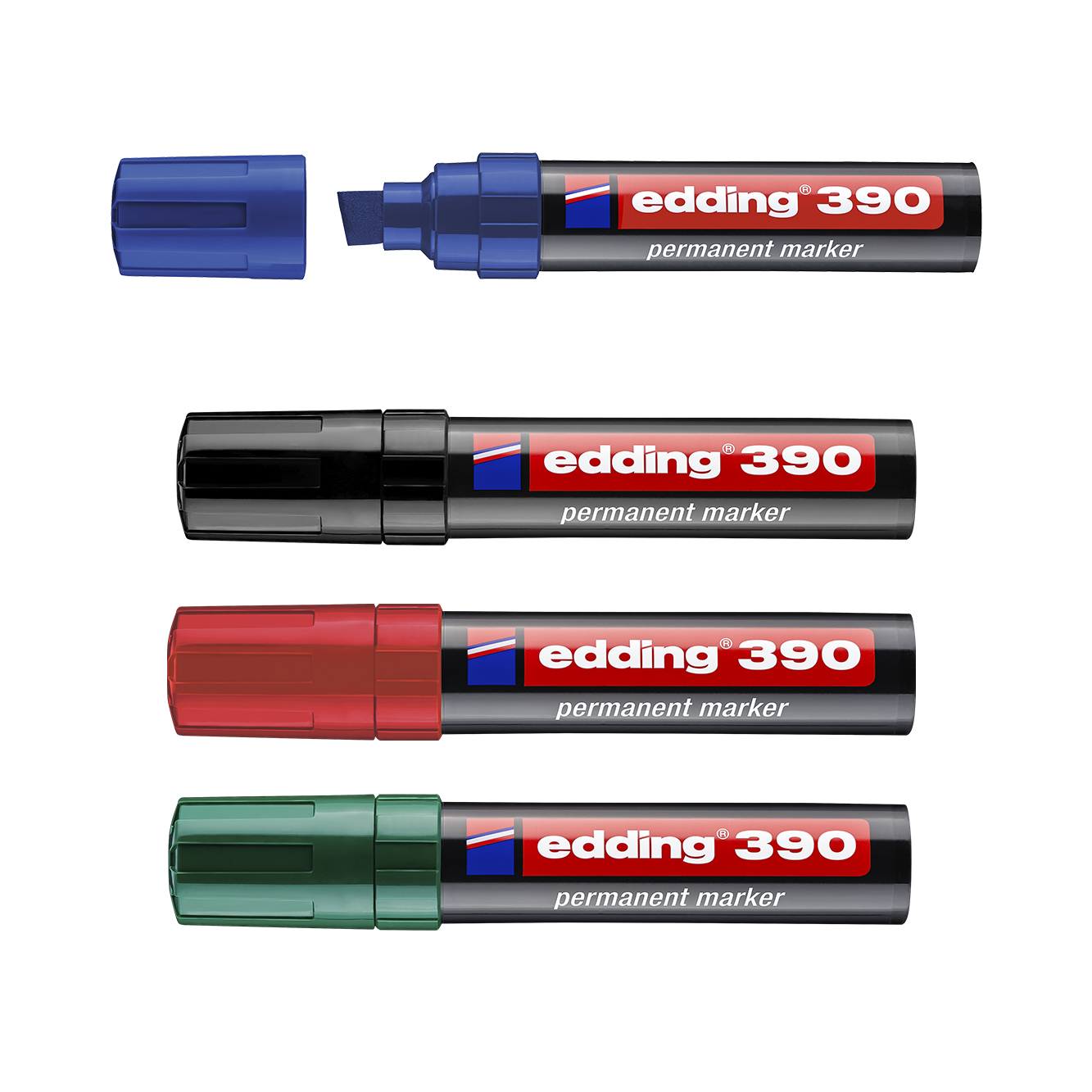 edding E-390 Permanent Marker Blue Chisel Nib - Image 2