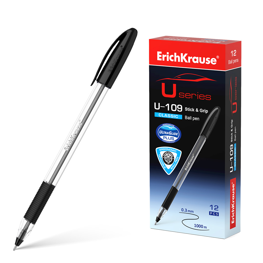 ErichKrause U-109 Classic Stick&Grip 1.0mm Ultra Glide Technology Black - Image 2