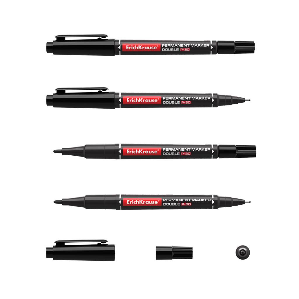 ErichKrause Double-sided permanent marker Double P-80 Black (CD/DVD MARKER DUAL TIP)