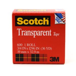 3M 600 Scotch Transparent Tape 3/4" x 36 Yards
