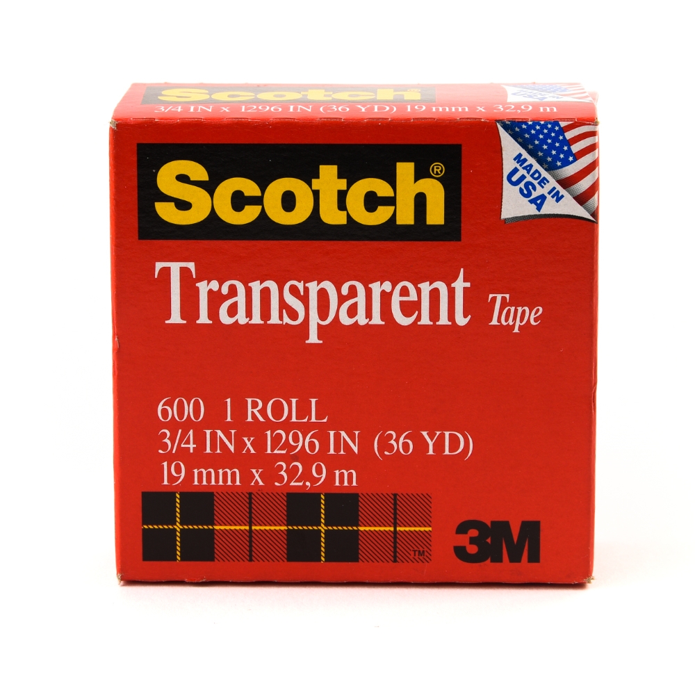 3M 600 Scotch Transparent Tape 3/4" x 36 Yards