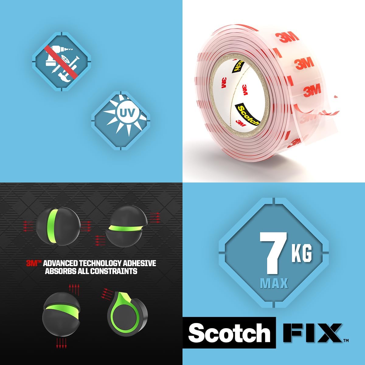 3M 401H Scotch Clear Mounting Tape Heavy Duty (Double Sided) - Image 4