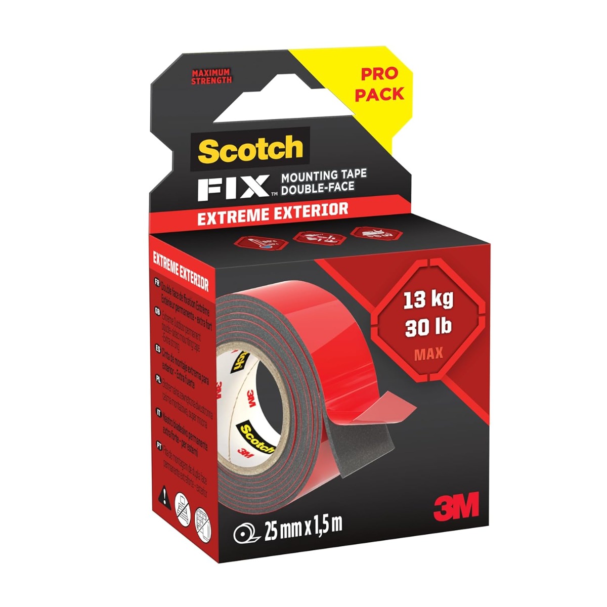 3M Scotch 414H Extreme Double Sided Mounting Roll, 1in x 50in