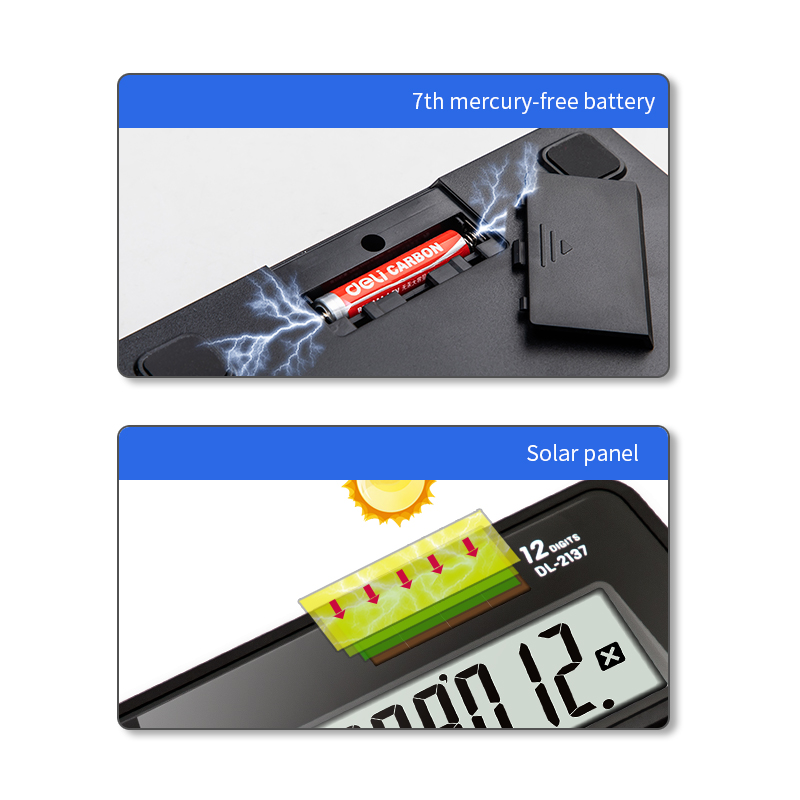 deli 2137 Desktop Calculator, Metal-12 digits, Blue - Image 4