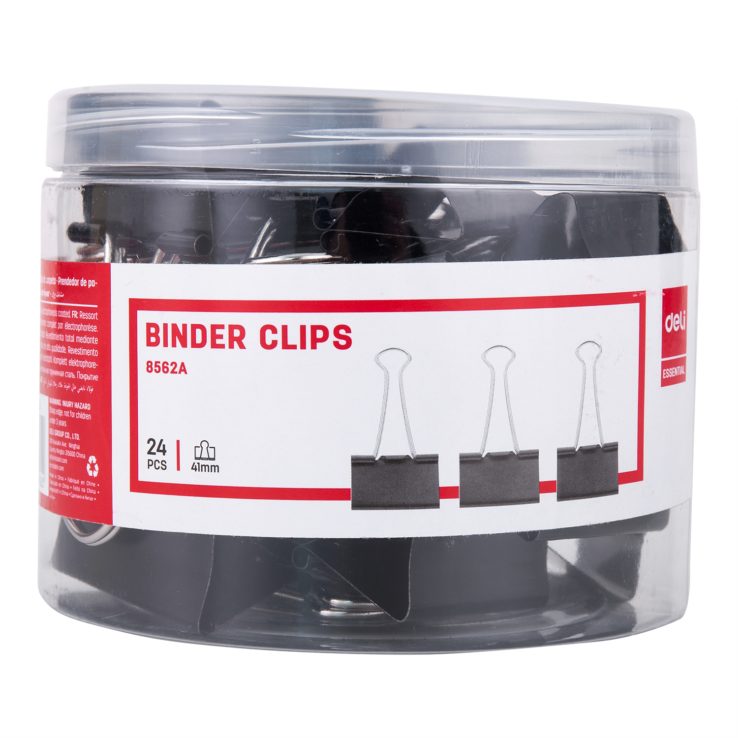 deli E8562A Effortless Binder Clip, 41mm, Black - Image 4