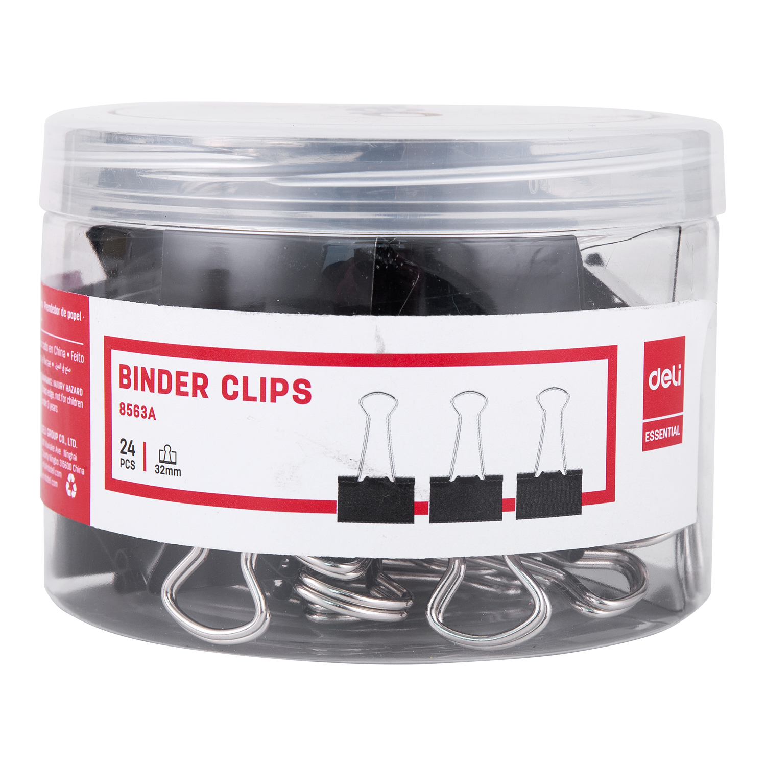 deli E8563A Effortless Binder Clip, 32mm, Black - Image 4