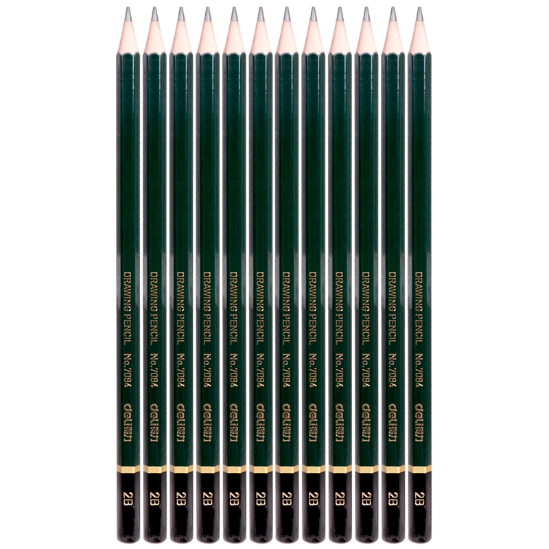 deli 7084 Sketching Pencil, 2B, Green - Image 4