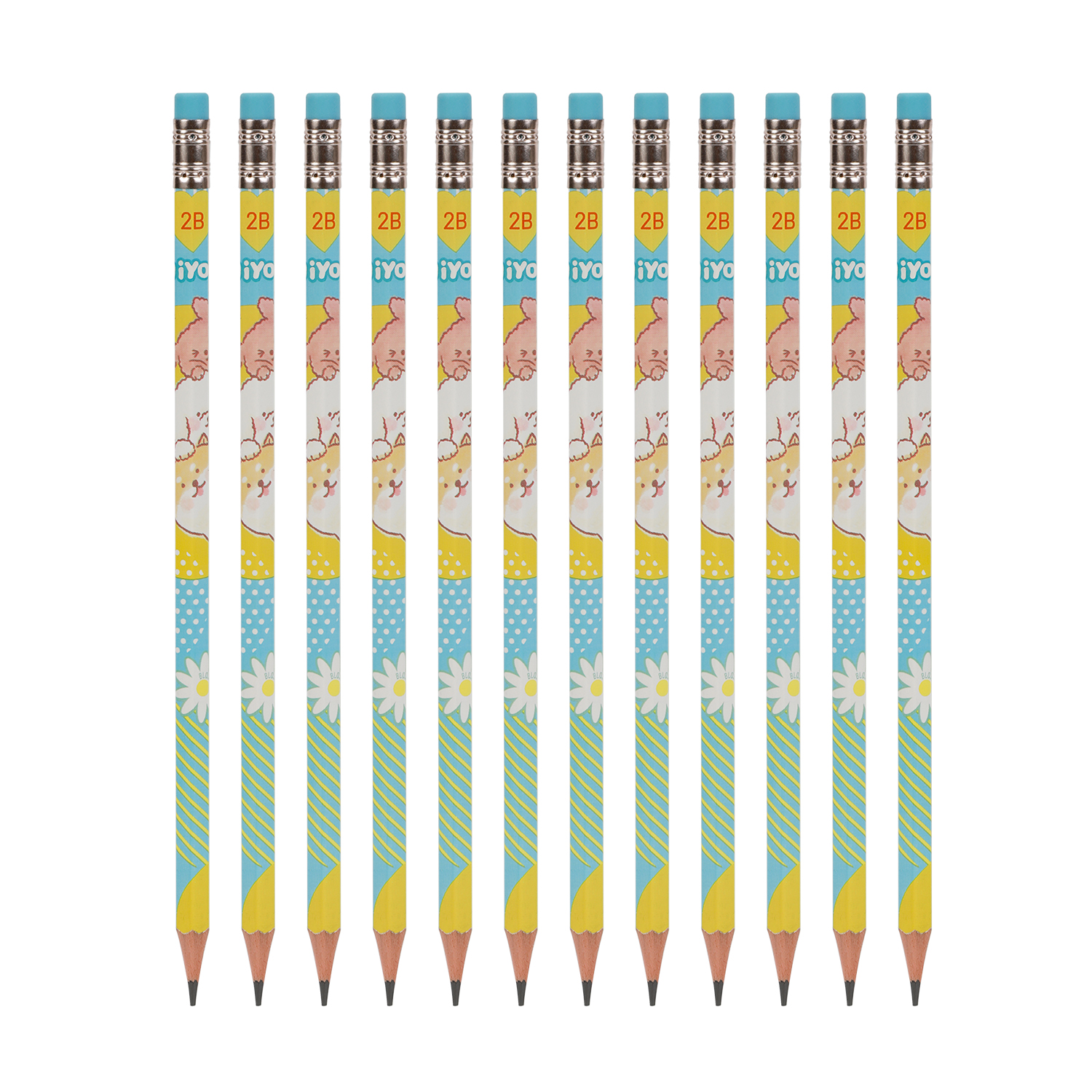 deli EC012-2B Graphite Pencil, 2B, Assorted Colors - Image 4