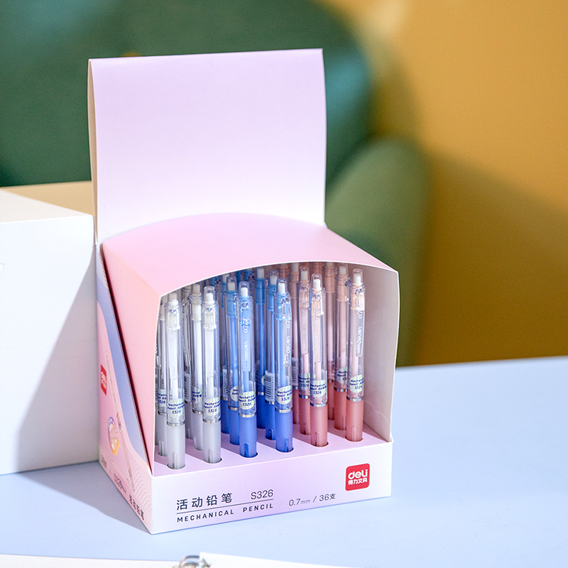 deli S326 Mechanical Pencil, 0.7mm, Assorted Colors - Image 4