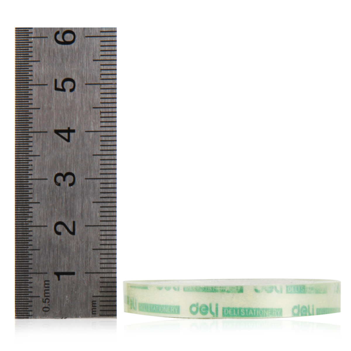 deli 30002 Stationery Tape, 8mm*40y*38um6rolls/tube, Transparent - Image 4