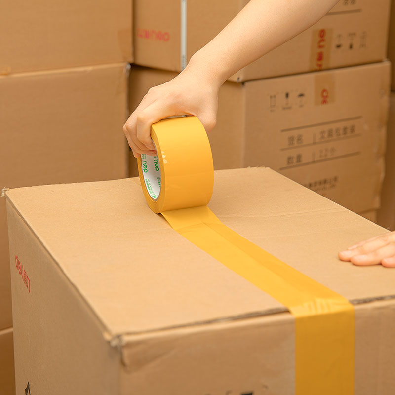 deli 30359 Packing Tape, 60mm*100y*50um(6rolls/tube), Yellow - Image 4