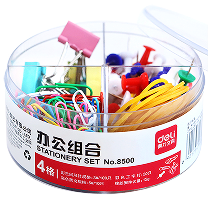 deli 8500 Desk Organizer Pack, 3#/100pcs, 50pcs, 5#/10pcs, 12g, Assorted Colors - Image 4