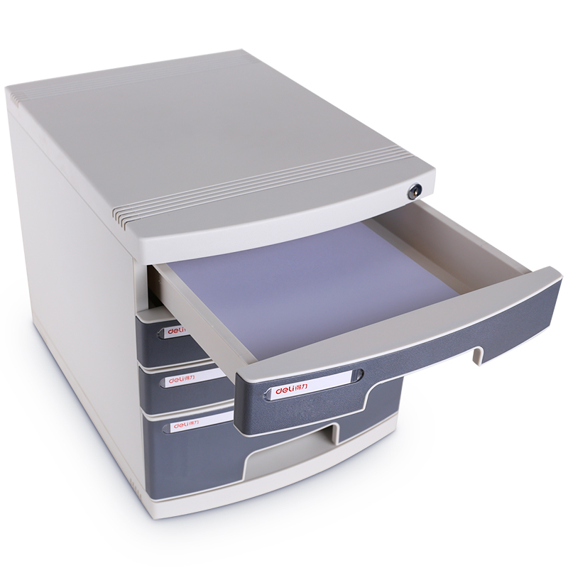 deli 8854 File Cabinet, 395x302x325mm, Light Grey - Image 4