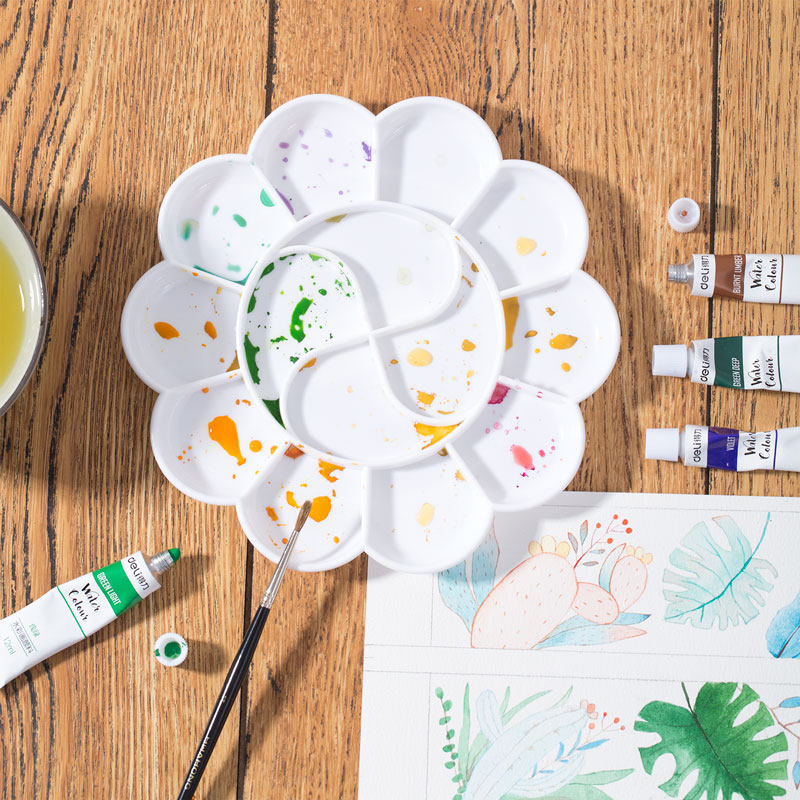 deli 9403 Palette, 14 grids, φ195mm, White - Image 4