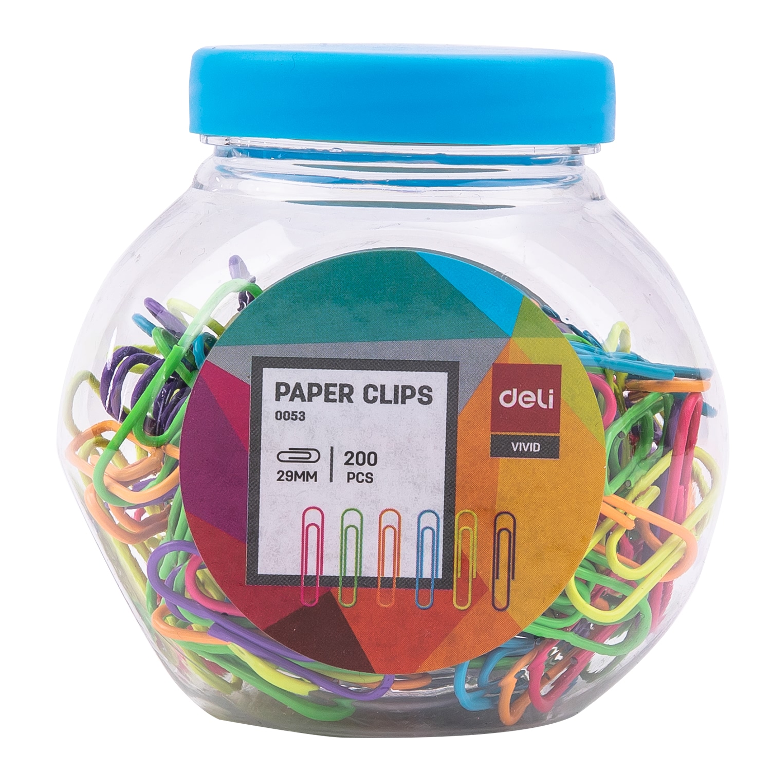 deli E0053 Paper Clips, #3, 29mm200PCS/tube, Assorted Colors - Image 4