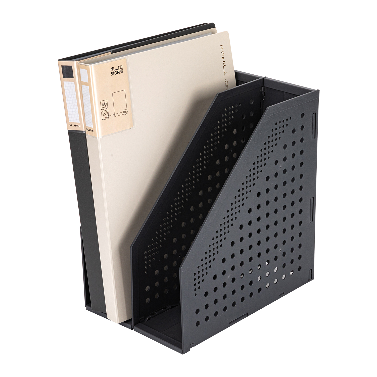 deli E78999 Magazine Holder, 286*38*300mm, Dark Grey - Image 4