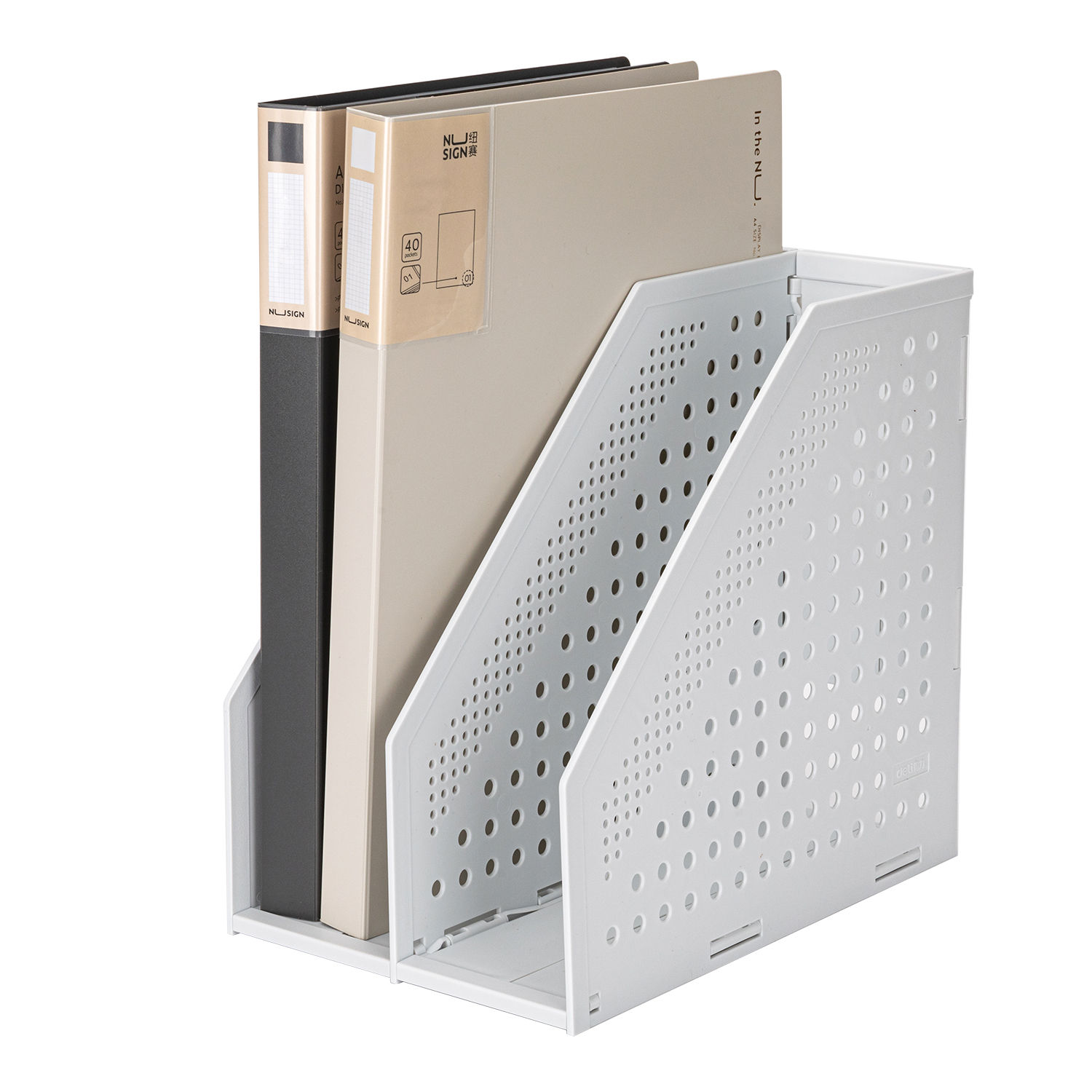 deli E78999 Magazine Holder, 286*38*300mm, Light Grey - Image 4