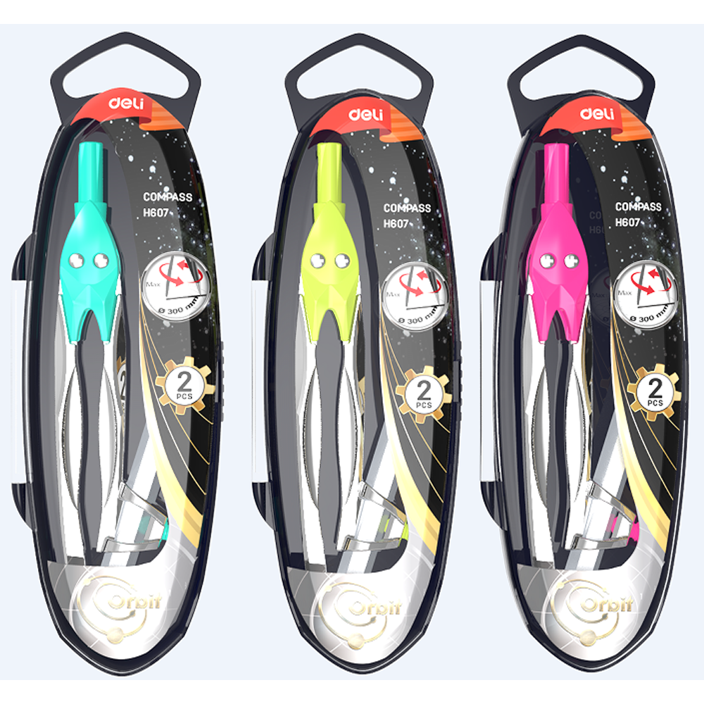 deli EH606 Compass, with a pencil Ø up to 300 mm, Assorted Colors - Image 4
