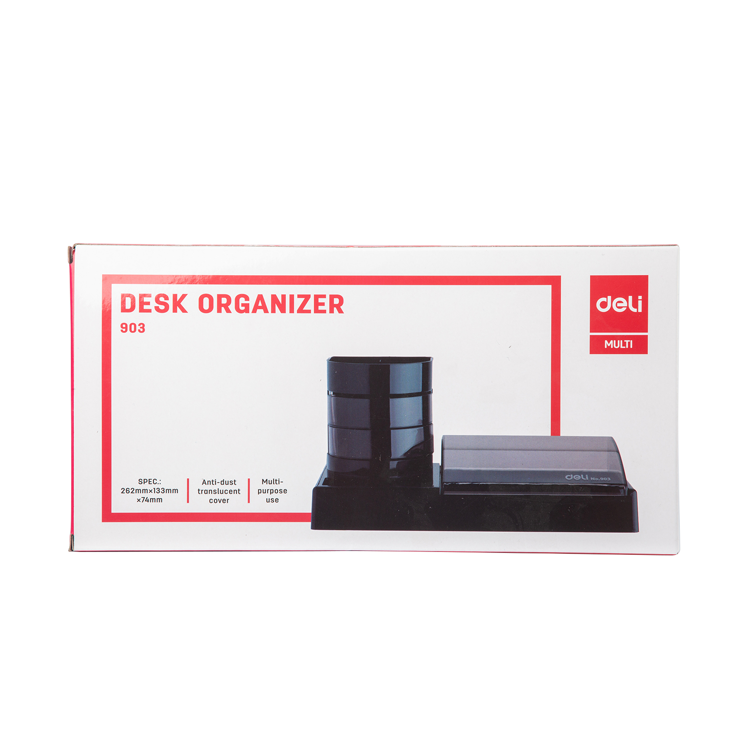 deli E903 Desk Organizer, 262×129×115mm, Black - Image 4