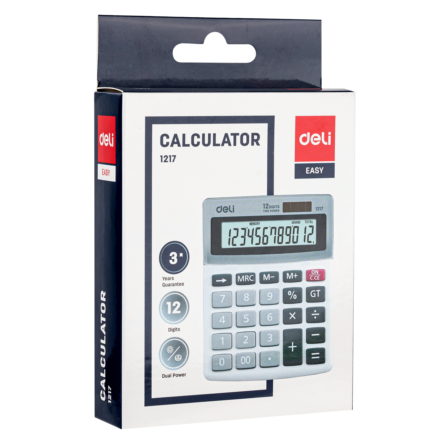 deli E1217 Desktop Calculator, Plastic-12 digits, White - Image 4