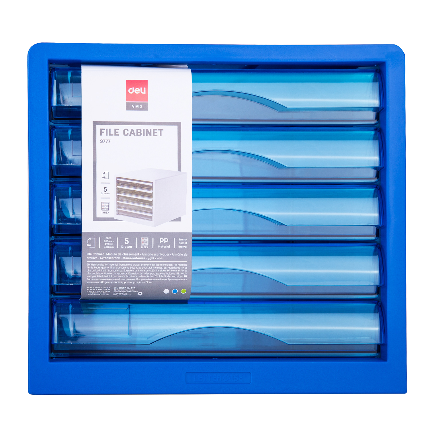 deli E9777 File Cabinet, 275×340×260mm, Blue - Image 4