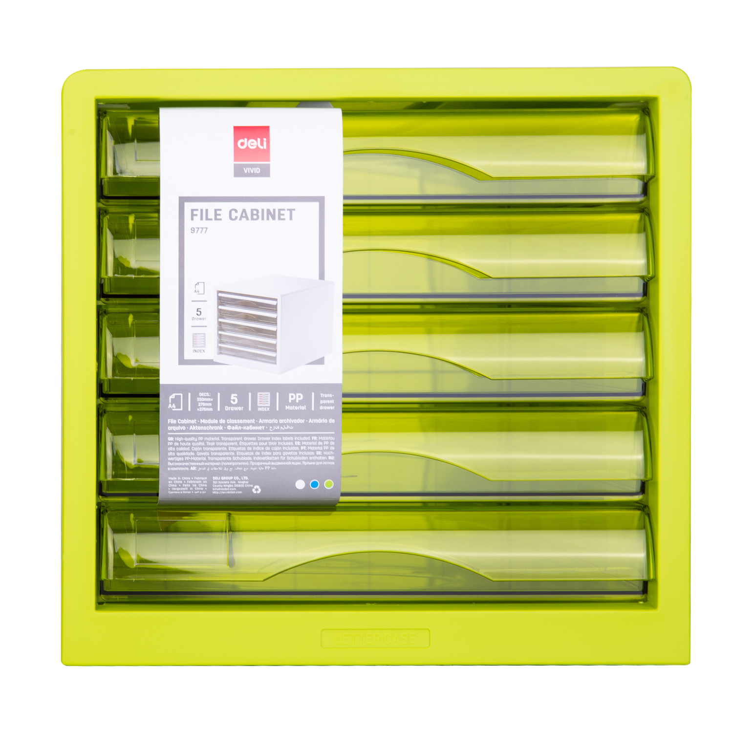 deli E9777 File Cabinet, 275×340×260mm, Green - Image 4