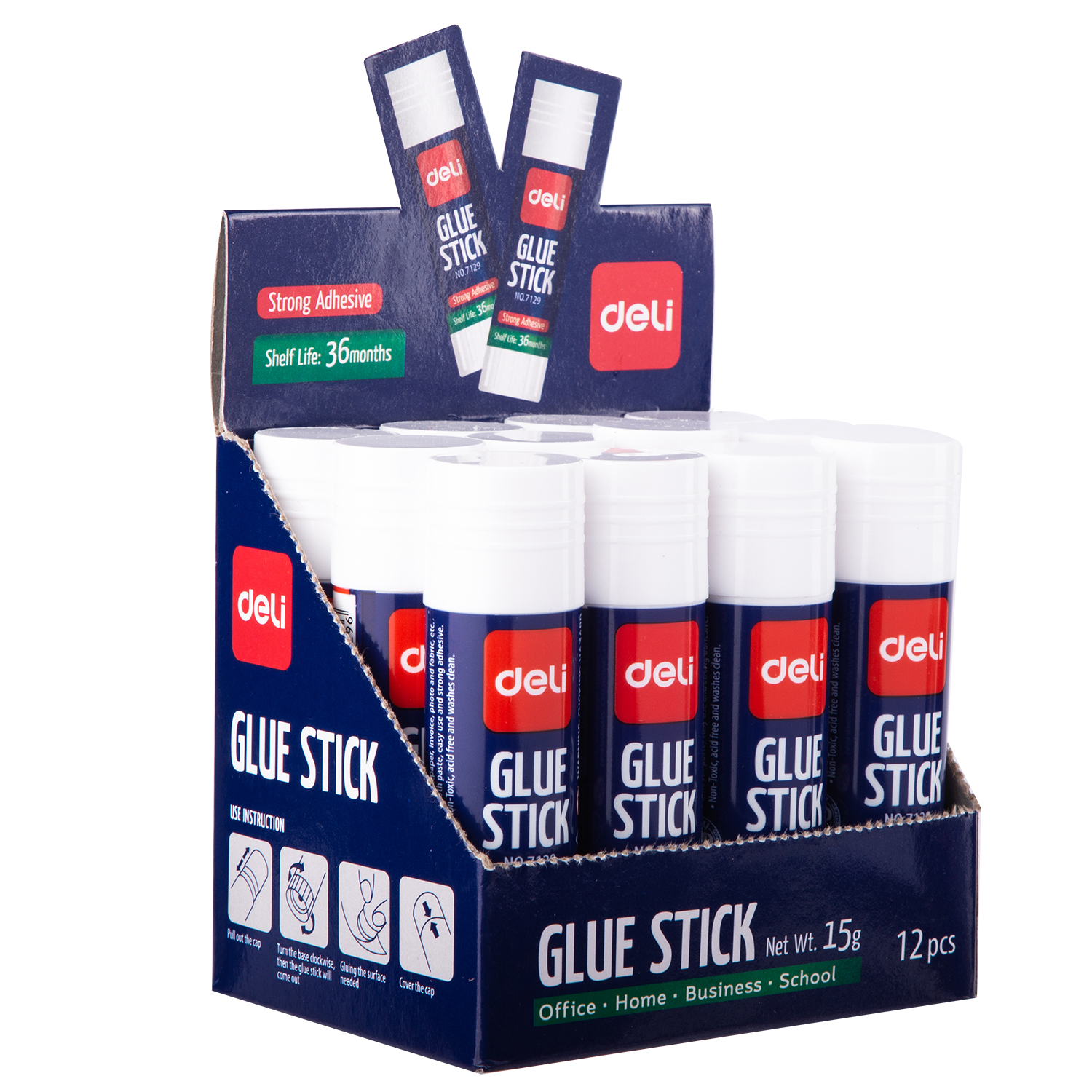 deli E7129 Glue Stick, 15g, White - Image 4
